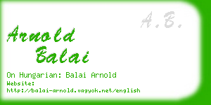 arnold balai business card